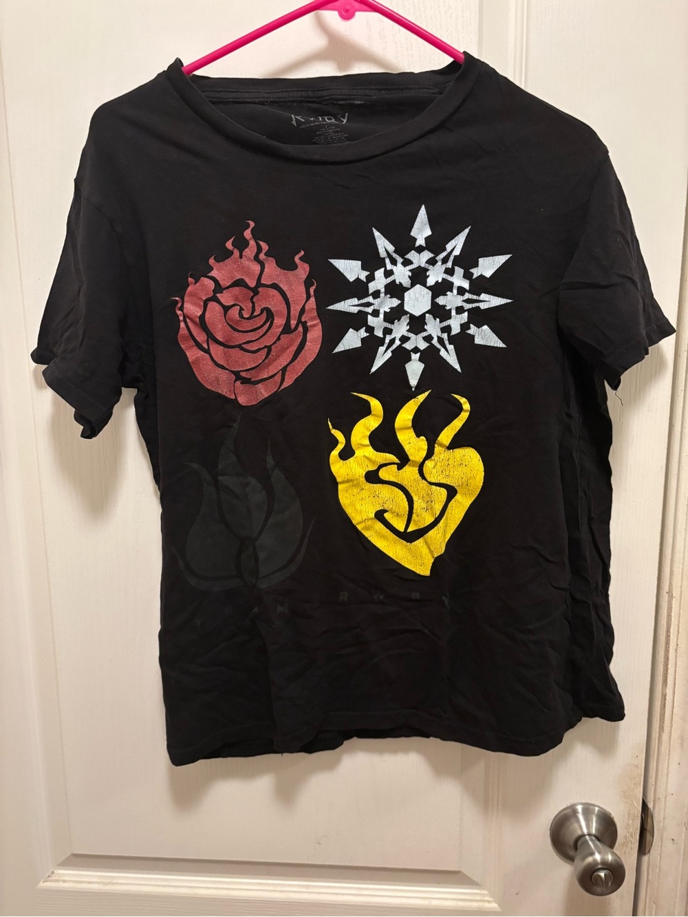 RWBY Tee Shirt with Team RWBY emblems from Hot Topic